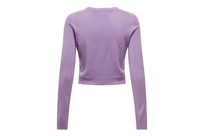 Only Onlsunny Ls Short O-Neck Cc Knt Μπλούζα Πλεκτή (15281413 PURPLE ROSE)