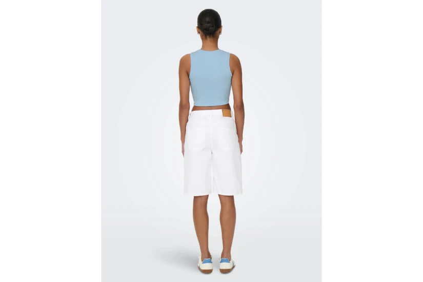 Only Γυναικείο Αμάνικο Crop Top Γαλάζιο