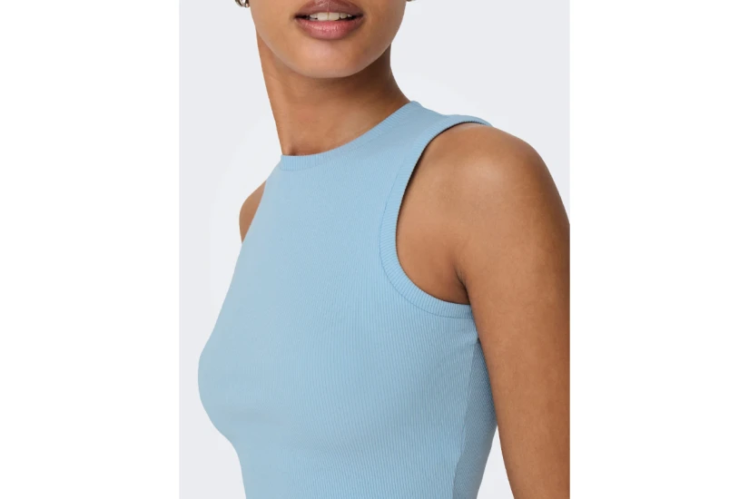 Only Γυναικείο Αμάνικο Crop Top Γαλάζιο