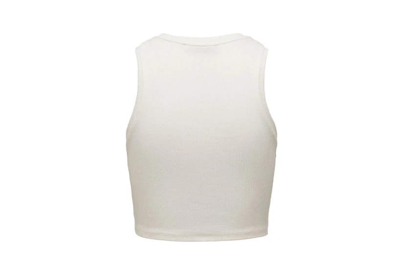 Only Γυναικείο Αμάνικο Crop Top Εκρού