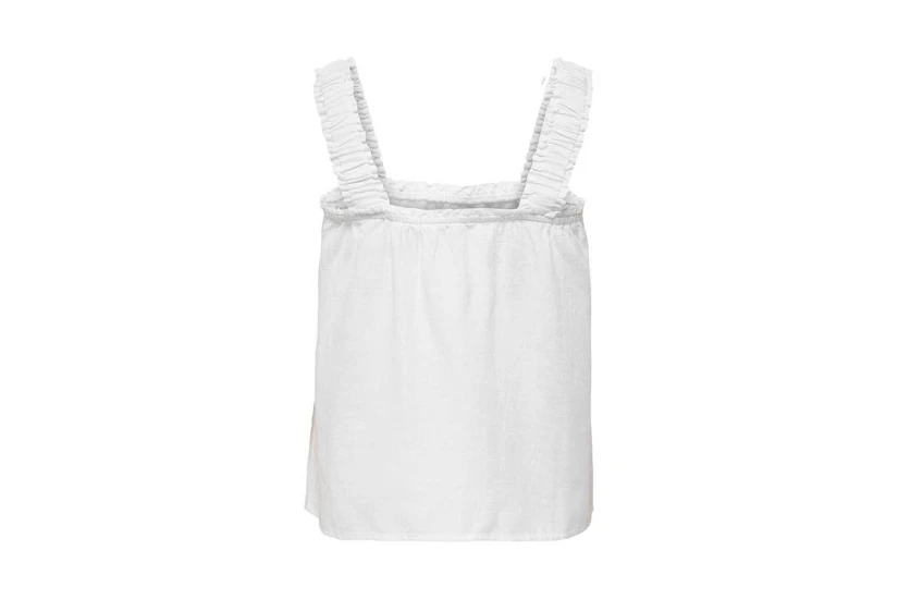 Only Onlwillow Linen Singlet Ptm Γυναικεία Αμάνικη Μπλούζα Λευκή