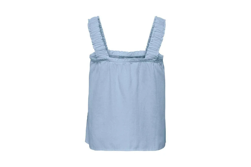 Only Onlwillow Linen Singlet Ptm Γυναικεία Αμάνικη Μπλούζα Γαλάζια