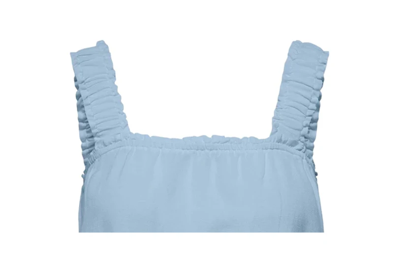 Only Onlwillow Linen Singlet Ptm Γυναικεία Αμάνικη Μπλούζα Γαλάζια