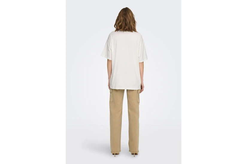 Only Onlluna S-S Print Top Box Jrs T-Shirt Γυναικείο (15286655 CLOUD DANCER-MAGIC)