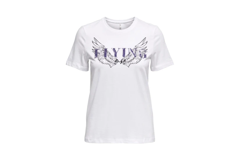 Only Onlkita Reg S-S Wings Top Box Jrs T-Shirt Γυναικείο (15286657 BRIGHT WHITE-FLYING)