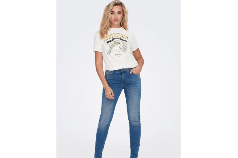 Only Onllucy Γυναικείο Κοντομάνικο T-Shirt Λευκό