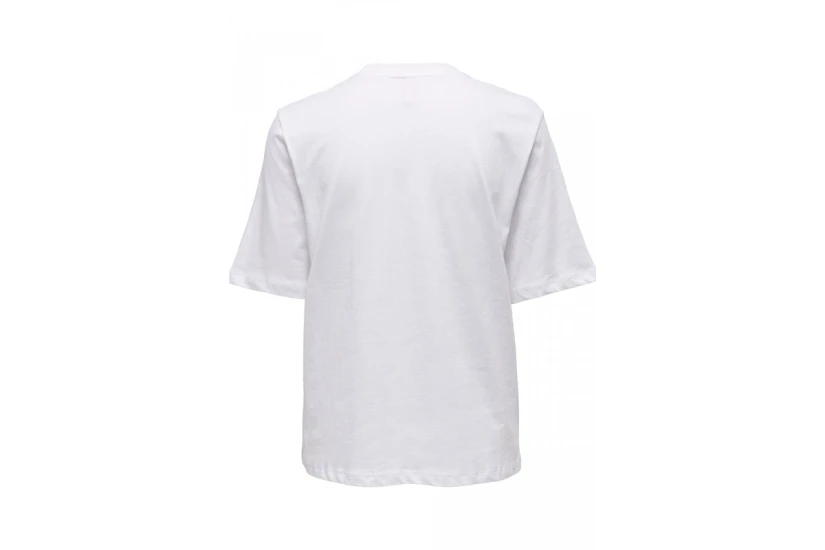 Only Onlclementine Boxy S-S Foil Top Box Jrs T-Shirt Γυναικείο (15286714 BRIGHT WHITE)