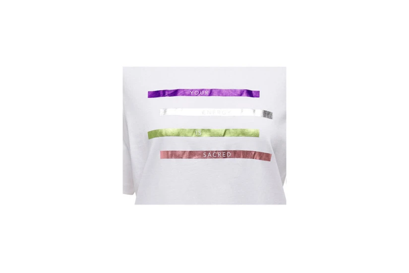 Only Onlclementine Boxy S-S Foil Top Box Jrs T-Shirt Γυναικείο (15286714 BRIGHT WHITE)