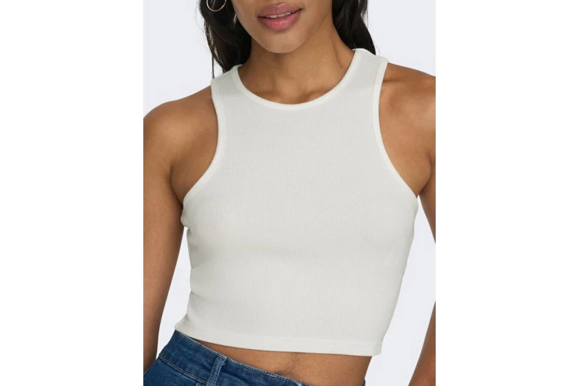 Only Onlbelia Γυναικείο Αμάνικο Crop Top Λευκό