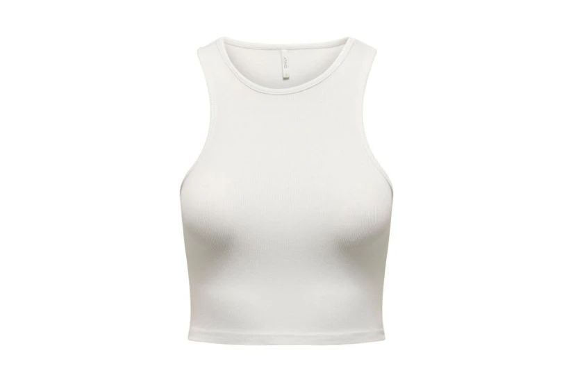 Only Onlbelia Γυναικείο Αμάνικο Crop Top Λευκό
