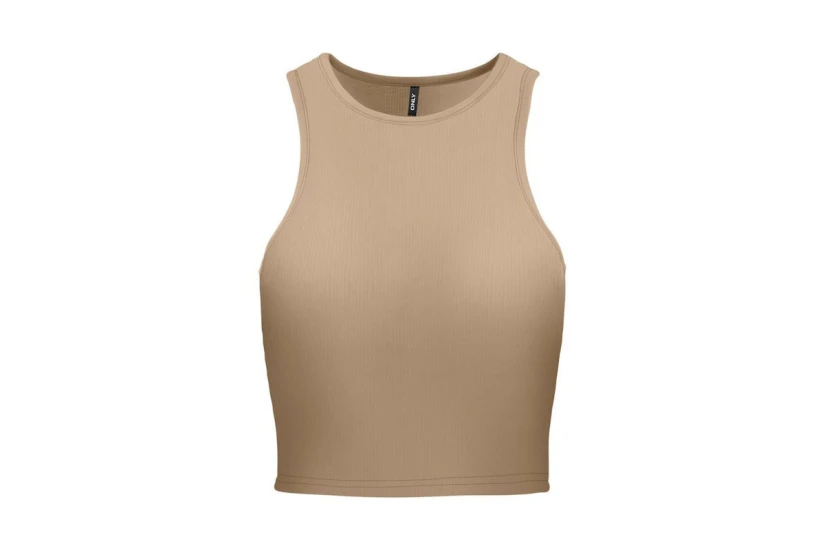 Only Onlbelia Γυναικείο Αμάνικο Crop Top Μπεζ
