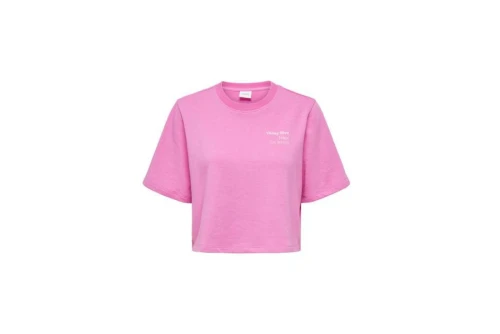 Only Onlsasja S-S Top Box Ub Swt Crop Top Κοντομάνικο Γυναικείο (15293691 FUCHSIA PINK-VALLEY)