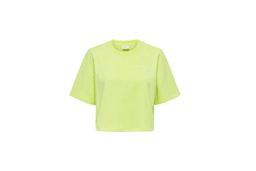 Only Onlsasja Γυναικείο Κοντομάνικο Crop Top Λαχανί