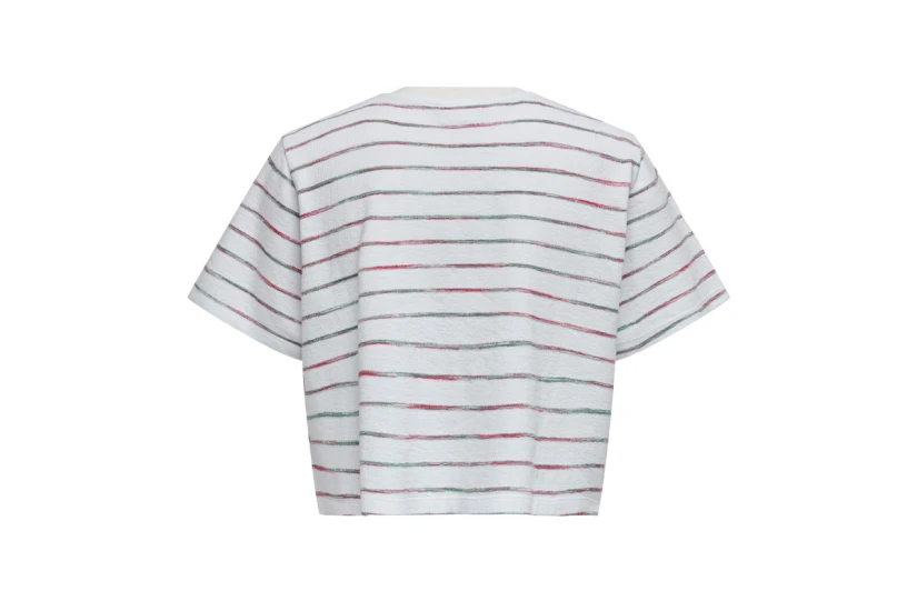 Only Onlelena Γυναικείο Κοντομάνικο T-Shirt Λευκό, Πράσινο, Κόκκινο