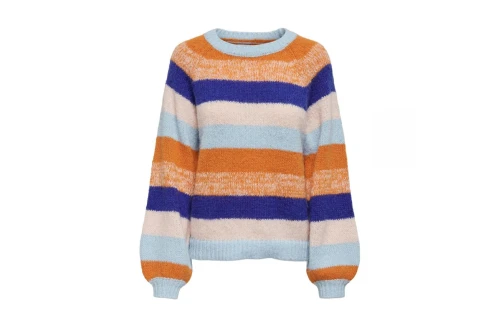 Only Onlelena Life Ls Stripe Oneck Cc Knt Πουλόβερ Γυναικείο (15294656 ANGEL FALLS-RUSSET)