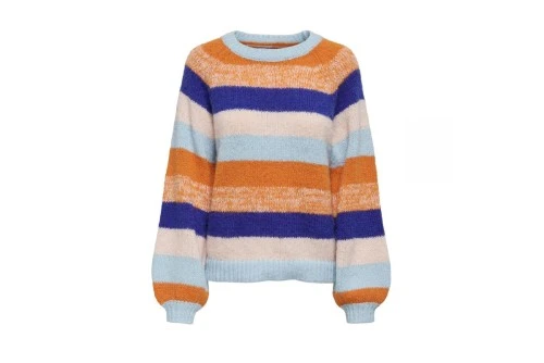 Only Onlelena Life Ls Stripe Oneck Cc Knt Πουλόβερ Γυναικείο (15294656 ANGEL FALLS-RUSSET)