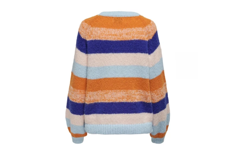 Only Onlelena Life Ls Stripe Oneck Cc Knt Πουλόβερ Γυναικείο