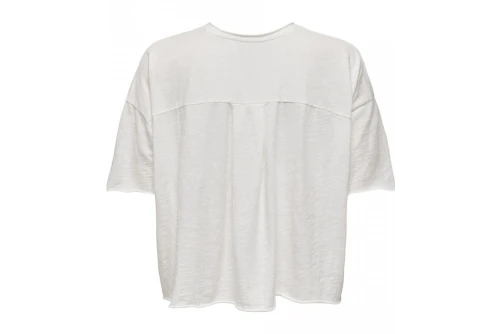 Only Onlworld S-S Boxy Short Pleat Top Cs Jrs T-Shirt Γυναικείο (15296617 CLOUD DANCER)