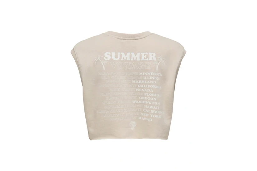 Only Onlvera Γυναικείο Αμάνικο Crop Top Μπεζ