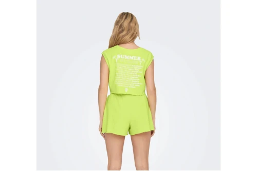 Only Onlvera S-L Voyage O-Neck Ub Swt Crop Top Αμάνικο Γυναικείο (15297354 SHARP GREEN)