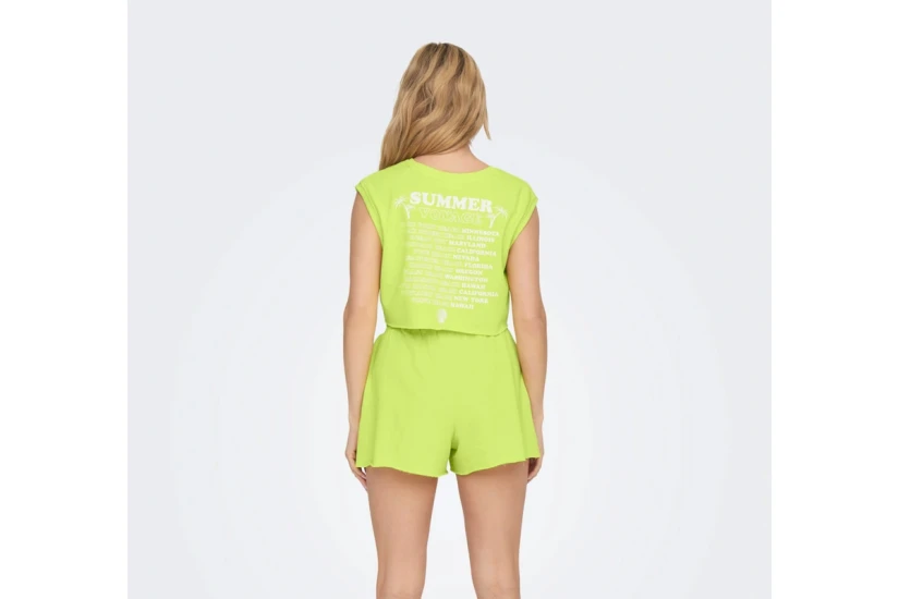 Only Onlvera Γυναικείο Αμάνικο Crop Top Λαχανί