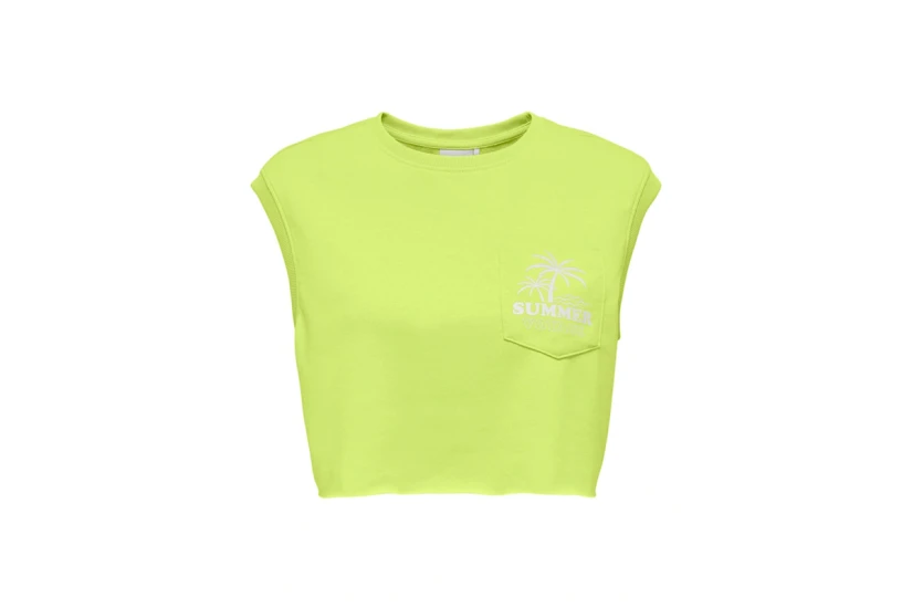 Only Onlvera Γυναικείο Αμάνικο Crop Top Λαχανί