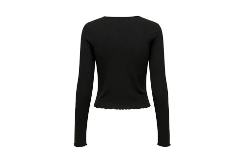 Only Onlemma Ls O-Neck Short Top Jrs Μπλούζα Με Λαιμόκοψη Γυναικε (15298796 BLACK)