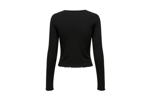 Only Onlemma Ls O-Neck Short Top Jrs Μπλούζα Με Λαιμόκοψη Γυναικε (15298796 BLACK)