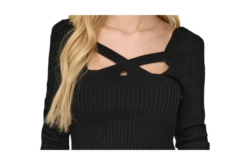 Only Onllisa Ls Squareneck Knt Crop Top Μακρυμάνικο Γυναικείο