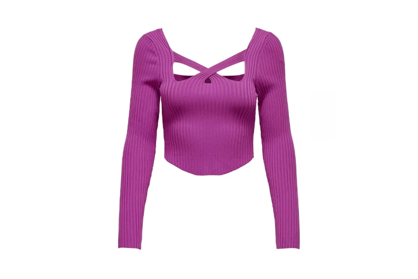 Only Onllisa Ls Squareneck Knt Crop Top Μακρυμάνικο Γυναικείο