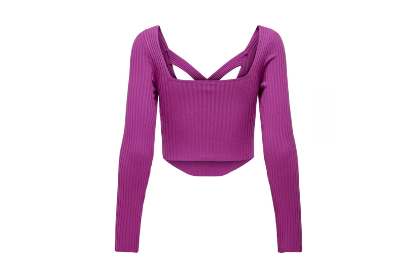 Only Onllisa Ls Squareneck Knt Crop Top Μακρυμάνικο Γυναικείο