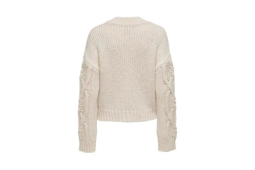 Only Onlmargaretha Ls Shortcable Highneck Knt  Μπλούζα Πλεκτή Γυν (15302273 PUMICE STONE)