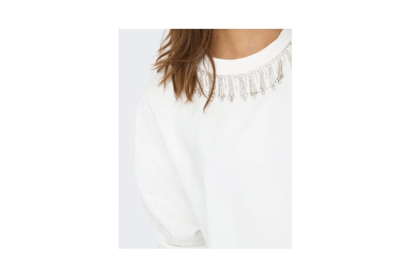 Only Onlrhine L-S Bling O-Neck Swt Crop Top Μακρυμάνικο Γυναικείο