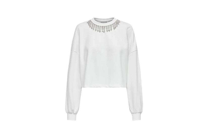 Only Onlrhine L-S Bling O-Neck Swt Crop Top Μακρυμάνικο Γυναικείο