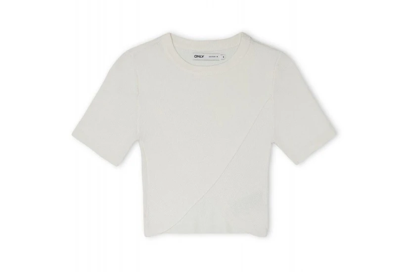 Only Kai Γυναικεία Κοντομάνικη Crop Top Μπλούζα Λευκή