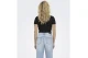 Only Betty Γυναικείο Κοντομάνικο Cropped T-Shirt Μαύρο