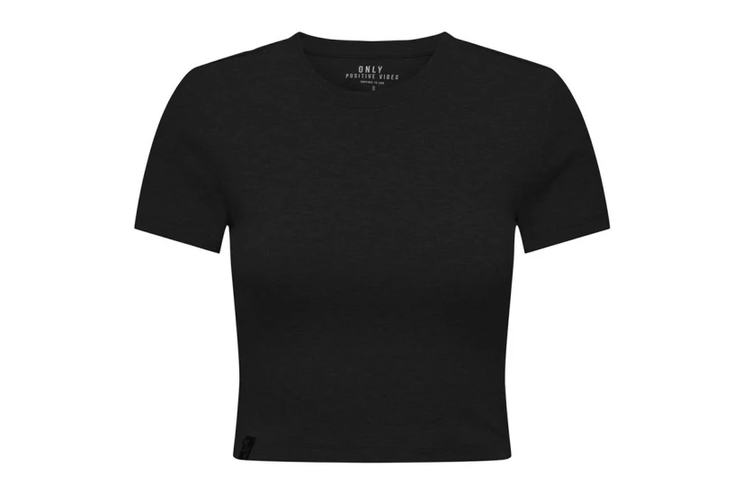 Only Betty Γυναικείο Κοντομάνικο Cropped T-Shirt Μαύρο