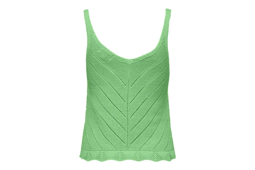 Only Onlroselia V-Neck Γυναικεία Πλεκτή Αμάνικη Μπλούζα Πράσινη