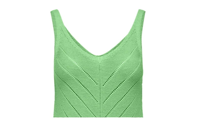 Only Onlroselia V-Neck Γυναικεία Πλεκτή Αμάνικη Μπλούζα Πράσινη