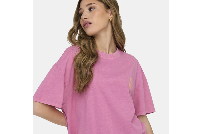 Only Mood Top Box Γυναικείο Κοντομάνικο T-Shirt Ροζ