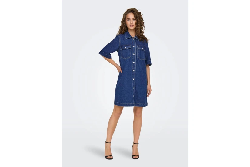 Only Onlbelle Γυναικείο Mini Φόρεμα Μπλε Σκούρο Denim