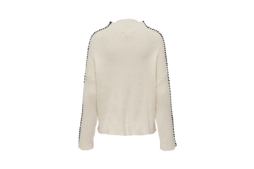 Only Onlqueenie Ls Contrast Πουλόβερ Γυναικείο (15330680 BIRCH-BLACK)