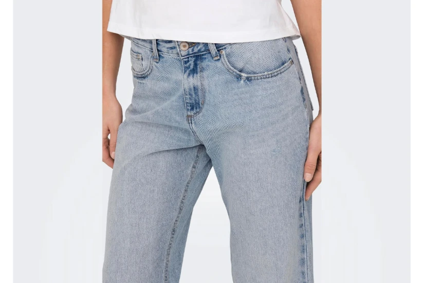 Only Lella Mid Waist Straight Γυναικείο Τζιν Παντελόνι Μπλε