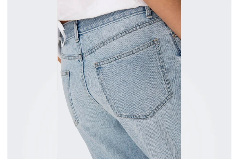 Only Lella Mid Waist Straight Γυναικείο Τζιν Παντελόνι Μπλε