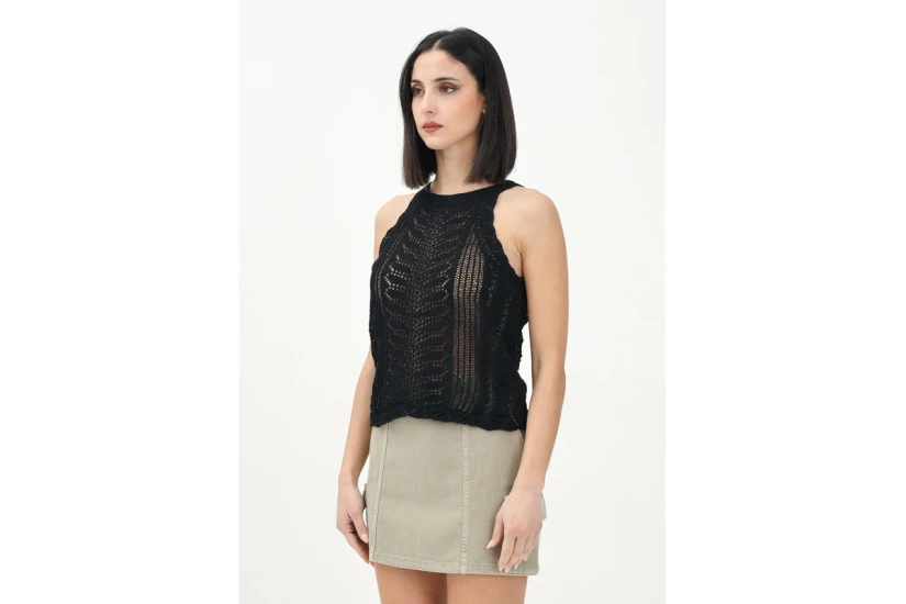 Only Lerin Life Γυναικείο Αμάνικο Crop Top Μαύρο