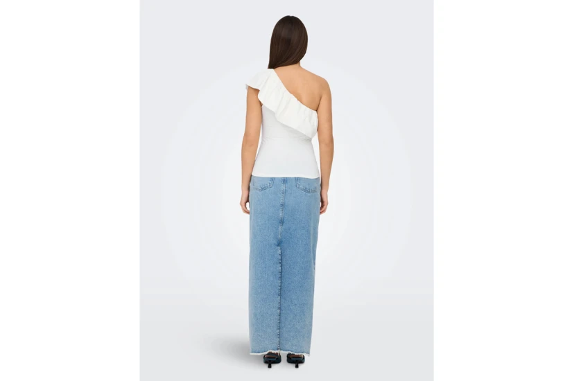 Only One Shoulder Γυναικεία Αμάνικη Μπλούζα Λευκή