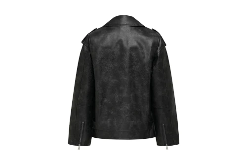 Only Onlwaves Biker Μπουφάν Δερματίνη Γυναικείο (15349175 BLACK-WASHED)