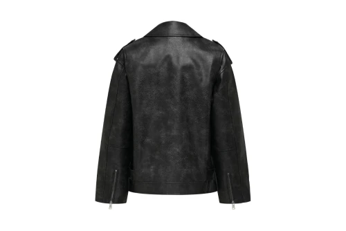 Only Onlwaves Biker Μπουφάν Δερματίνη Γυναικείο (15349175 BLACK-WASHED)