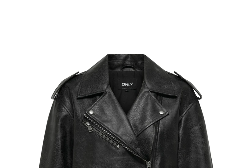 Only Onlwaves Biker Γυναικείο Μπουφάν Δερματίνη Μαύρο