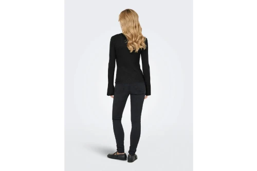 Only Onltara Rib Μπλούζα Με Λαιμόκοψη Γυναικεία (15350696 BLACK)